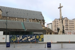 Cathedral Christchurch - durch das Beben 2011 zur Hälfte zerstört. Bis zu ihrer Wiedererrichtung gibt es...