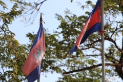 Spaß mit Flaggen in Kambodscha