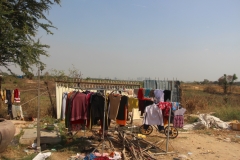 Wäscheplatz an der Straße