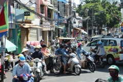 normaler Straßentrubel am Wochenende in HCMC